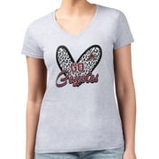 Women's G-III 4Her by Carl Banks Heather Gray Arizona Coyotes Animal Print Heart Fitted V-Neck T-Shirt